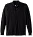 Jerzees Men's SpotShield Stain Resistant Polo Shirts (Short & Long, Long Sleeve-Black, Medium