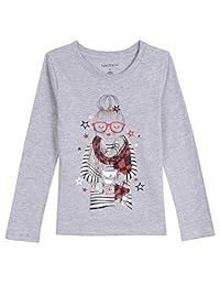 Camisetas con estampado nautica para niñas pequeñas, mangas largas, moda navideña