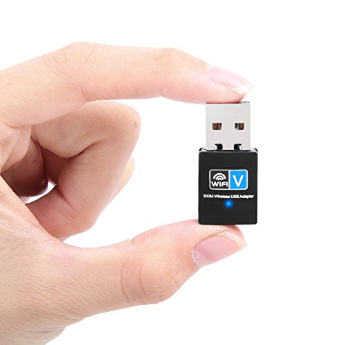 WiFi Adapter,NETVIP USB Wireless Network Adapter 300Mbps WiFi Card 2.4GHz WLAN Dongle for PC/Desktop/Tablet,Compatible with Windows XP/Vista/Win7/Win8/Mac System - Black