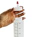 Houseables Food Squeeze Bottle, Syrup Bottles, Clear, 8 Oz, With Measurements, Red Cap, Plastic Storage, Reusable Ketchup Dispenser, For Cooking Oil, Paint, Sauces, Sauce, Squirt, Pancake, Mustard
