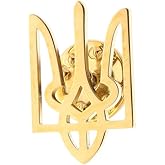 Ukrainian Symbol Brooch Stainless Steel Cutout Design Pin for Mens Jewelry