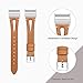 bayite Leather Bands Compatible with Fitbit Charge 2, Replacement Genuine Wristband Straps Women Men, Brown Small