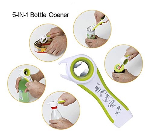 Jar Opener, Bottle Opener, Multi Kitchen Tool for Jelly Jars, Ketchup Bottle, Wine, Beer and other, Rubber Jar Opener Easy to Use (2 Pack Blue-Green) - Thumbnail 4