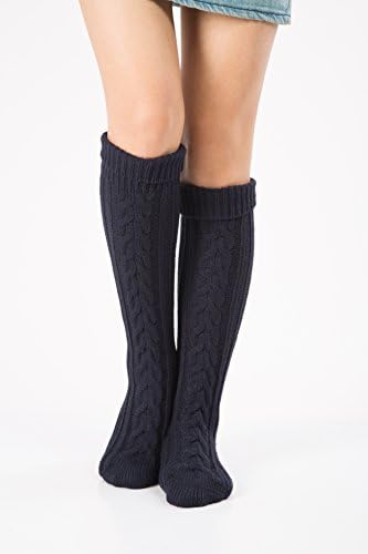 Wisteria Women's Cable Knit Long Boot Socks Over Knee High Winter Leg Warmers