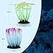 Fish Tank Decorations Small Goldfish and Betta Fish Accessories for Mini Aquariums. Non-Toxic Silicone Glowing Swaying Coral Plant Décor Set of 2 in Purple and Green. Fish Bowl Ornaments