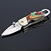 Z-one Mini Keychain Knife - Concealed Chain Knife Box Cutter for Keychain or Bottle Opening Outdoor Rescue Tactical Pocket Knife with Wooden Handle Red
