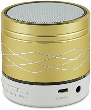 EZMAX Bluetooth Speaker USB Flash Disk TF Card Multi-Function Colorful LED Portable Wileress Speaker FM Radio (Gold)