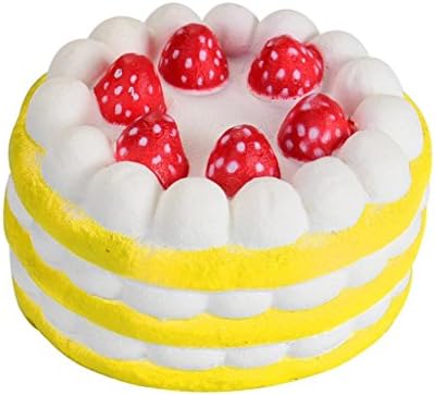 Fanty Tech Stress Anxiety Reliever Strawberry Cake Scented Super Slow Rising Kids Funny Toys (Yellow)
