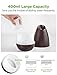 InnoGear Essential Oil Diffusers, 400ml Aromatherapy Diffuser for Essential Oils Cool Mist Humidifier with 4 Timer Adjustable Mist Waterless Auto-Off for Home Office Bedroom, Brown Wood Grain