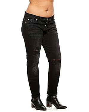 7 for All Mankind Josefina Boyfriend w/Destroy in Black Ocean 2