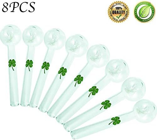 Hawkeye Mihawk 8PCS HandmadeGlass Oil Art Making Fragrance Design Burner 4inch Man Ball Four-Leaf Clover Decoration