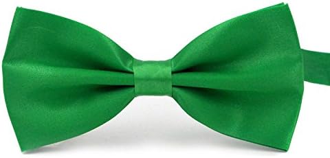 Taishenyuan Mens Classic Pre-Tied Satin Formal Tuxedo Bowtie Adjustable Length Large Many Colors Available (Emerald green)