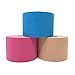 Intock Kinesiology Tape, Original Elastic Therapeutic Athletic Tape for Pros, Injury Recovery, Pain Relief; Water Resistant Sports Tape; 16.4 Feet x 3 Rolls Multi-Color Uncut Latex Free Kinesio Tape
