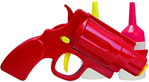 Novelty Condiment Shooter Dispenser - Plastic Ketchup Mustard BBQ Hot Sauce Container Squeeze Gun Shaped Bottle Funny - Thumbnail 6
