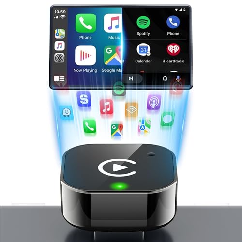 2026 Upgraded 2-in-1 Wireless CarPlay & Android Auto Adapter, 5GHz WiFi Plug and Play, Converts Wired to Wireless, Auto Connect in 5s and No Lag, USB-A & USB-C, for iPhone iOS 10+ & Android 11+