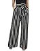 Palazzo Pants for Women Pants - Woman High Waist Pants Long Trousers White Stripes