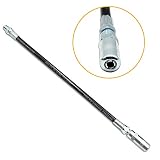 FIXSMITH-Grease-Gun-Hose,4500 PSI,12 Inch Flexible Whip Hose Extension with Coupler for Hand Operated Grease Gun,1 Pack.
