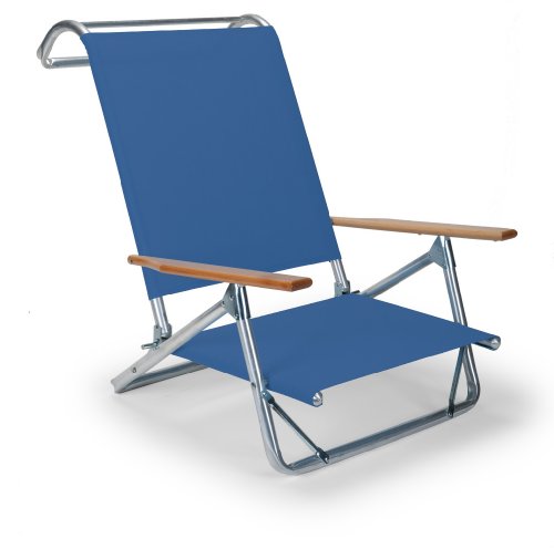 Telescope Casual Original Mini-Sun Chaise Folding Beach Arm Chair, Cobalt