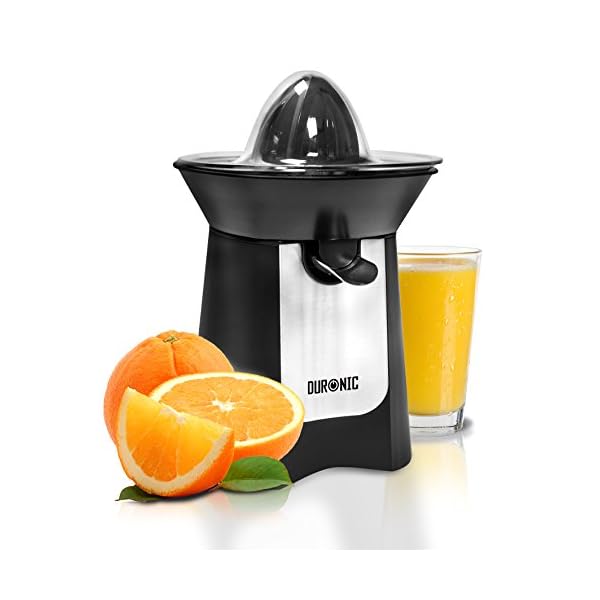 Duronic Citrus Juicer JE6 BK | Electric Juice Extractor | Powerful 100W | Black and Stainless-Steel | 2 Cone Sizes…