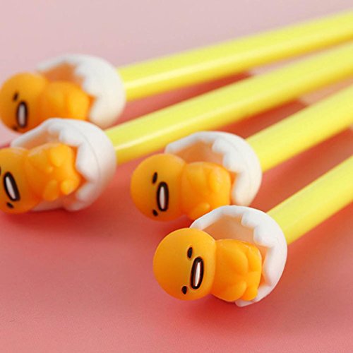 Gbell Novelty Cute Lazy Egg Gel Ink Pen,Kids Refills Stationery School Office Supplies 5Pcs Yellow (Yellow) - Thumbnail 5