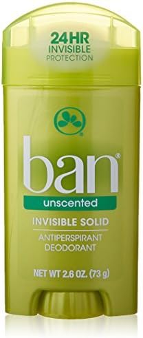 Ban Invisible Solid Deodrant, Unscented, 2.6 Ounce - Buy Packs and Save (Pack of 5)