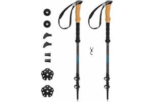 CASCADE Trekking Poles Ultra Light 100% Carbon Fiber Trekking, Walking, and Hiking Poles - Ultra Light, Ultra Durable, Quick 