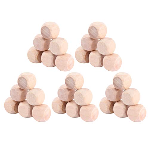 Wooden Dice 100pcs Wooden Cubes Unfinished Dice Six- Sided Blank s Six Sides Blank Square Blocks Small Blocks DIY Craft (12mm) DIY