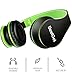 BESTGOT Kids Headphones BG6002 Children Headphones for Kids Boys Adult with Microphone Volume Control Foldable Headset with 3.5mm Plug Removable Cord (Black/Green)