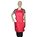 DALIX Apron Commercial Restaurant Home Bib Spun Poly Cotton Kitchen Aprons (2 Pockets) in Red