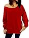 LYXIOF Womens Off Shoulder Sweatshirt Slouchy Shirts Sexy Long Sleeve Pullover Tops