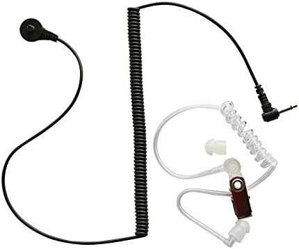 3.5mm Listen/Receive Only Covert Acoustic Tube Earpiece Headset Compatible with Two Way Radio Speaker Mic Microphone by Xunbin
