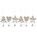 Mini Wooden Heart and Christmas Tree Ornaments with Embellishments (6 Pack)