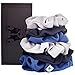 FRENCHIE SCRUNCHIES | Exquisite Athletic Scrunchies in Classic Colours in Matte Black Scrunchies Holder Gift Box - Small & Large Scrunchies - Black, Navy Blue, Gray - Workout Scrunchies