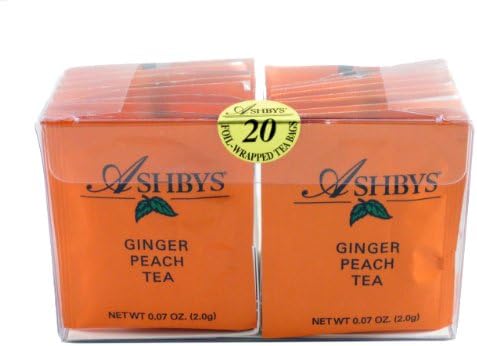 Ashbys Ginger Peach Tea Bags, 20 Count Box
