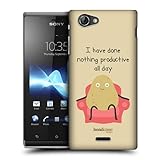 Head Case Designs Couch Potato Little Doses of Nonsense and Randomness Protective Snap-on Hard Back Case Cover for Sony Xperia J ST26i