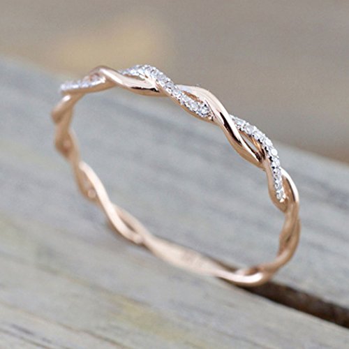 Barogirl Twist Ring Engagement Ring for Women Women's Rings for Lovers YR905(7)