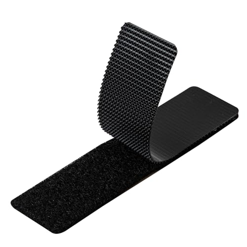 MYUREN 24 Sets 1x4 Inch Hook and Loop Strips with Adhesive Self Adhesive Fasteners Mounting Tape for Home or Office Use - Instead of Holes and Screws, Black