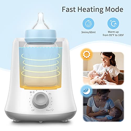 Baby Bottle Warmer - Single Baby Bottle Warmer and Feeding Warmer for Breast Milk and Follow-up Milk, Precise Temperature Control, Suitable for All Baby Bottles.(Single 02)