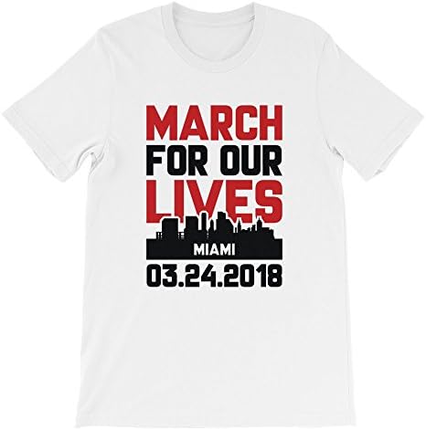 VectorPlanet March For Our Lives Miami Unisex T-Shirt, White M