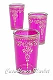 Moroccan Tea Glasses Morjana Pink (Set of 6)