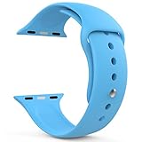 MoKo Apple Watch Band Series 1 Series 2, Soft Silicone Replacement Sports Band for 42mm Apple Watch 2015 & 2016 All Models, BLUE (Not fit 38mm Versions)