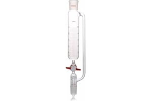 Pressure Equalizing Addition Funnel with PTFE Stopcock 24/29 Joint Borosilicate Glass Graduated Dropping Funnel for Laborator