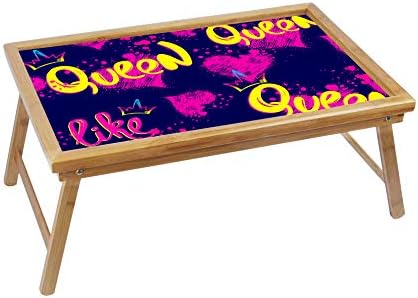 Aart Store Multipurpose Printed Wooden Foldable Laptop Table for Study/Reading/Writing/Eating
