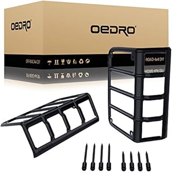 oEdRo Rear Tail Light Guards Cover Compatible for 2007-2018 Jeep Wrangler JK Unlimited JK Taillights Brake Light Black Protector - Pair