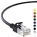 InstallerParts Ethernet Cable CAT6A Slim Cable UTP Booted 1 FT - Black - Professional Series - 10Gigabit/Sec Network/High Speed Internet Cable, 550MHZ, 28AWG