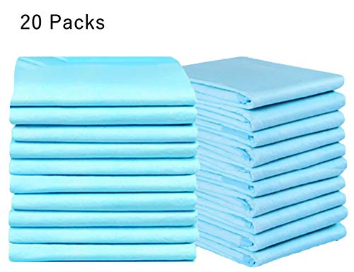 24"X35" 20 Pack Disposable Absorbency Underpads Waterproof Urine Pads Incontinence Bedding Mat Mattress Sheet Protector for Beds, Furniture, Quilted Sheet for Baby Adults, Blue - Thumbnail 7