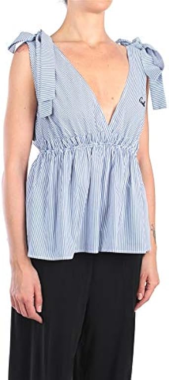blusa celeste mujer