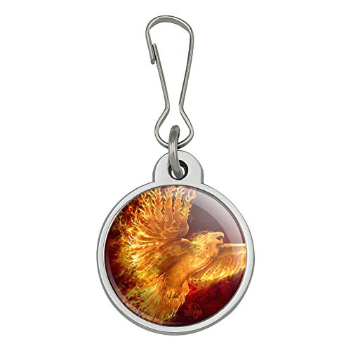 Phoenix Firebird Flaming Fire Bird Rising Fantasy Jacket Handbag Purse Luggage Backpack Zipper Pull Charm