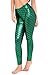 Diamond keep it Women's Mermaid Fish Scale Printing Full Length Leggings (Large, Green)