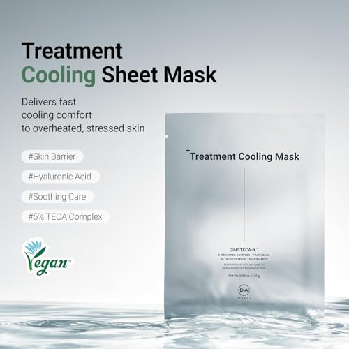 DA EFFECT Cooling Treatment Sheet Mask – Skin Protection & Barrier Repair Care for Stressed, Irritated Skin | Post-Treatment Care | Calming, Hydrating Face Mask | 25g x 5 Sheets